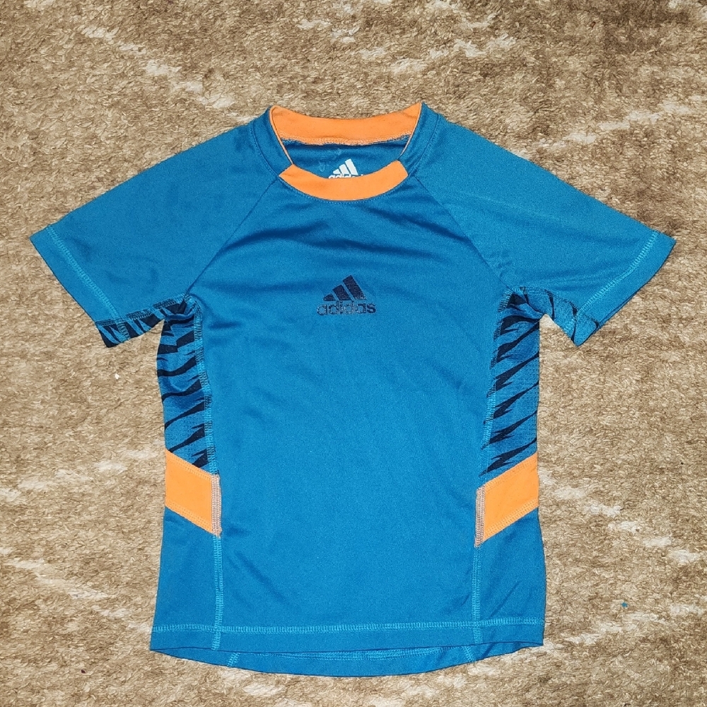 Adidas Kids Blue and Orange Swim Shirt